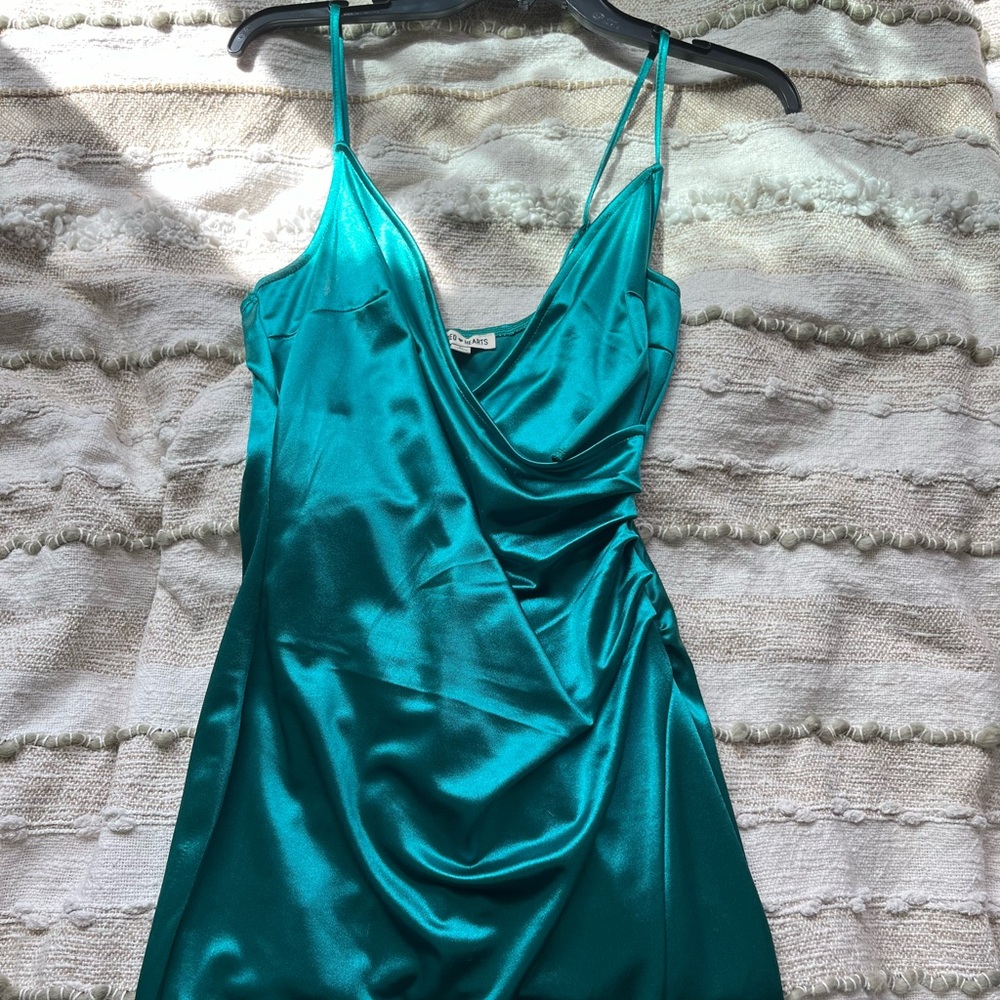Teal mini dress